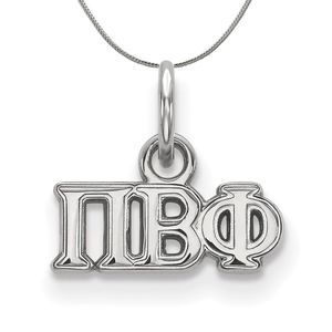 Sterling Silver Pi Beta Phi XS (Tiny) Greek Necklace - 20 Inch